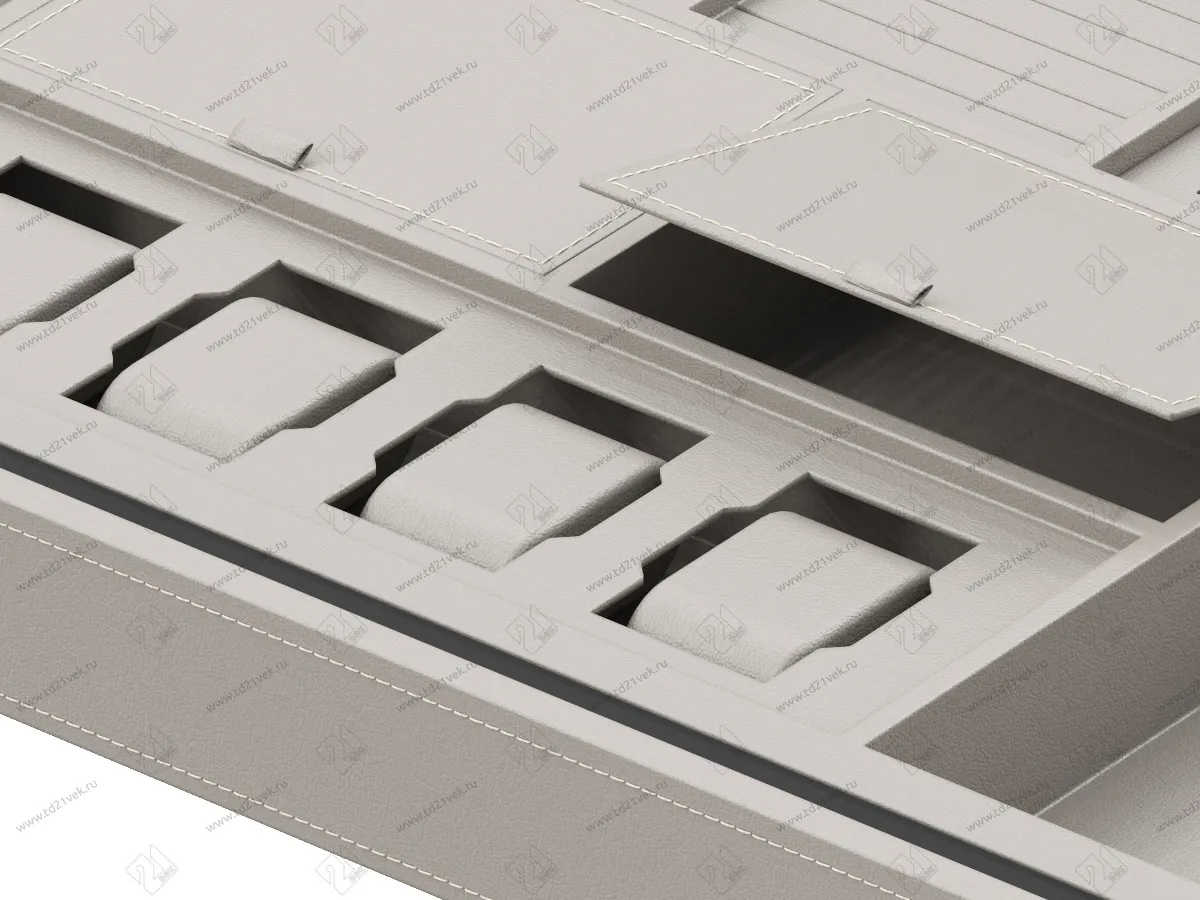 S-6415-A Ящик для ювелирных изделий в базу 600, экокожа, Starax (564x470x75 мм), антрацит 4