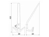 K305.05SC.3 Крючок мебельный  сатиновый хром <12>