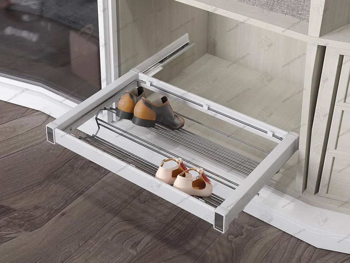 S-6731-W Выдвижная обувница в базу 600 мм, Starax, (560-590х475х150 мм), хром 1