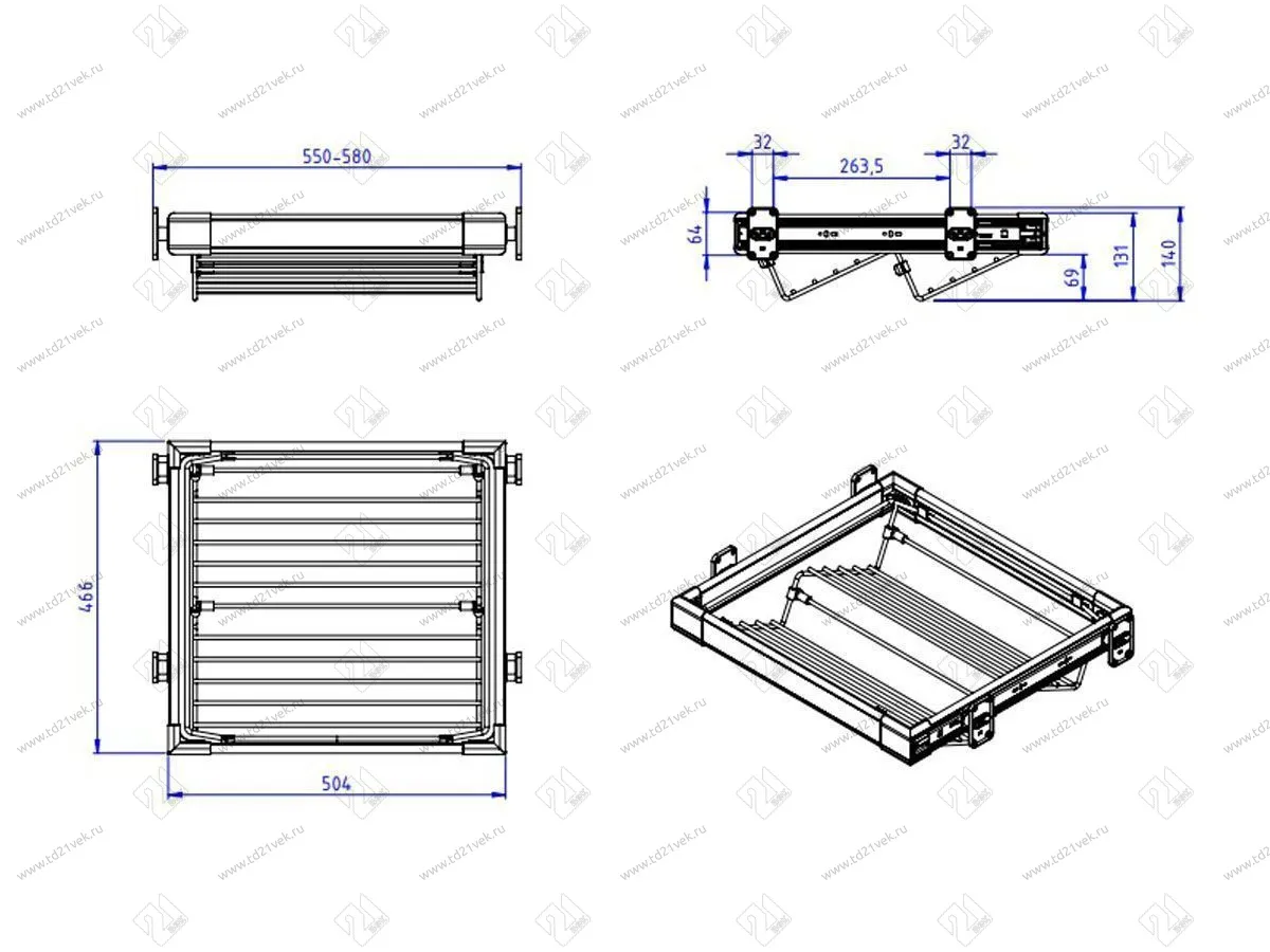 S-6261-A Обувница в базу 600 мм, (550-580х470х170 мм), с доводчиком, антрацит 2