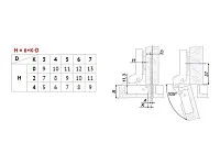 H301B02/0910 Петля Boyard 8 мм CLIP (с довод.) + планка H=0 <100>
