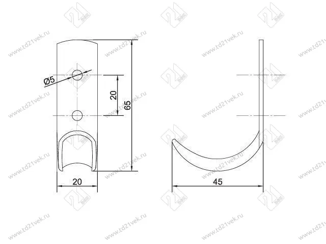 Крючок-вешалка № 7, черный <300> 2