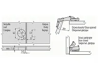 ZM-HCKT165BE-S Петля гидравл-ая,угл.165 CLIP-ON,накл-ая,GTV,без евро,отв. пл. Н0,45/35мм,сталь <50>