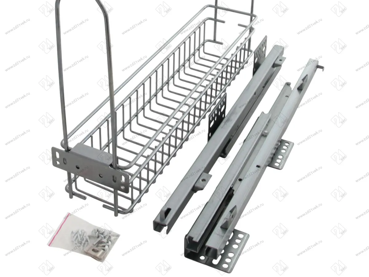 Бутылочница для кухни 150 правая, на направляющих скрытого монтажа с синхронизатором, полного выдвижения с доводчиком 2