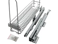 Бутылочница для кухни 150 правая, на направляющих скрытого монтажа с синхронизатором, полного выдвижения с доводчиком