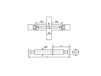 Дюбель двусторонний d7х84 мм, с шайбой, сталь