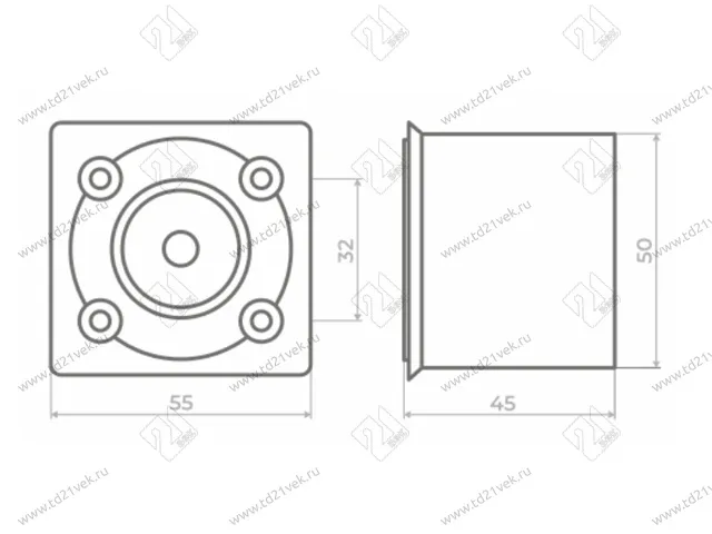 Опора декоративная регулируемая Н45+5мм черный матовый 2