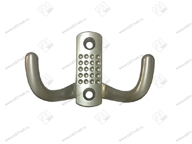 Крючок с перфорацией 2-хрожковый малый, (мат.хром) <60/600> 1