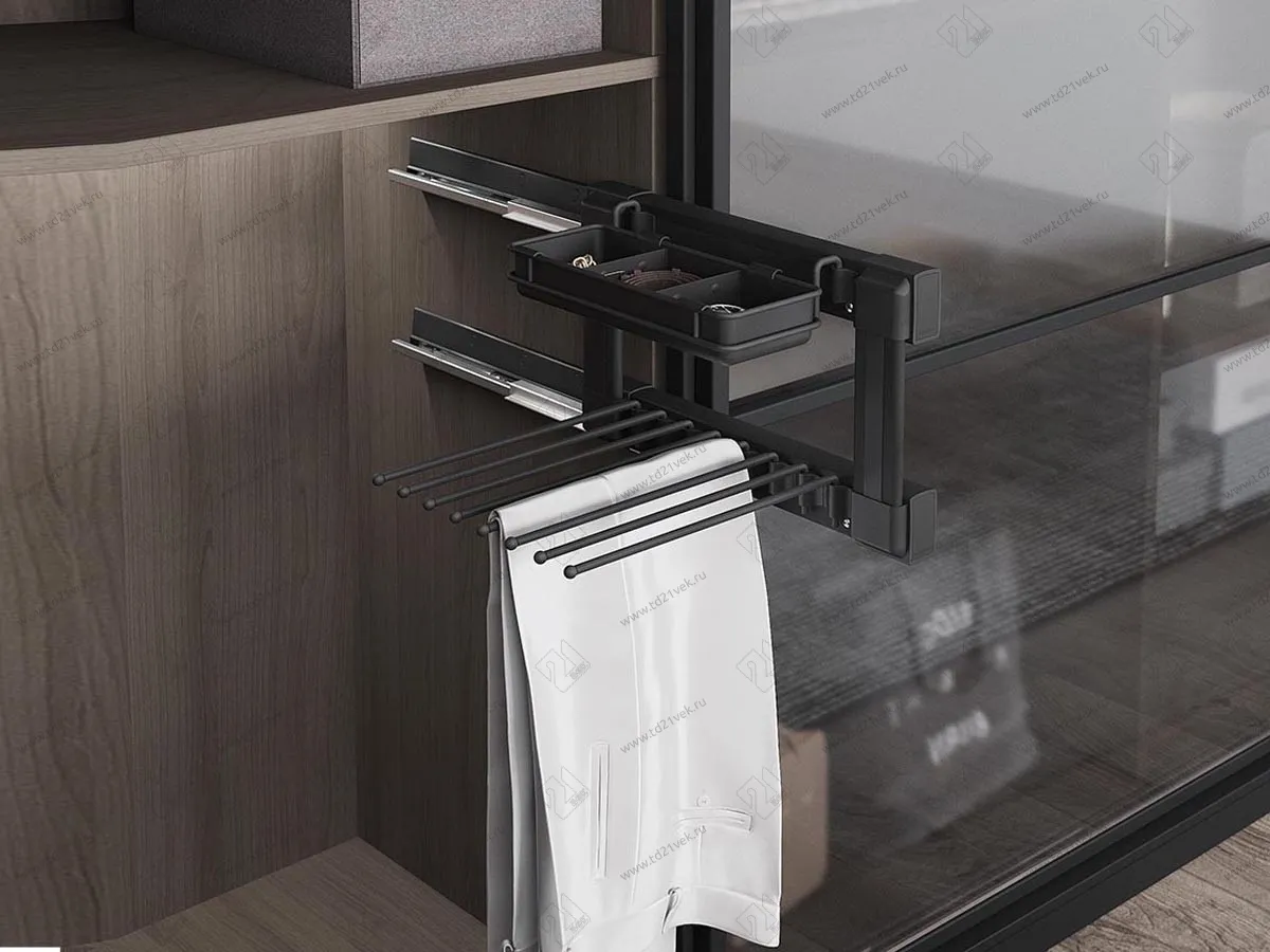 S-6725-A Брючница с органайзером для аксессуаров, Starax, (400х475х290 мм), правая, антрацит 1