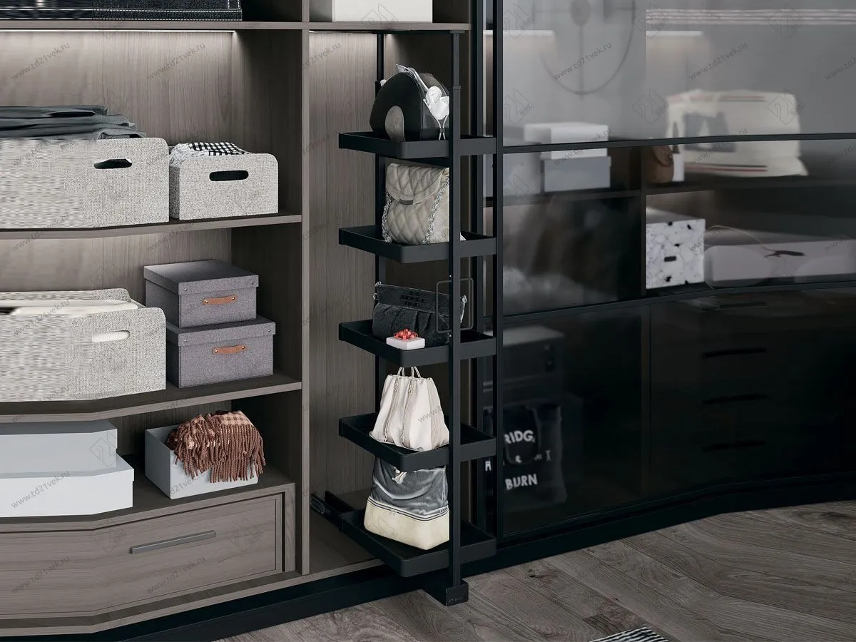 S-6801-Колонна для гардеробных в базу 400 мм, Starax, (340х510х1400-1600 мм), антрацит 1