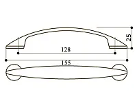 Скоба "Оскар" 5018-06/128 Деве  (хром) <50/600>