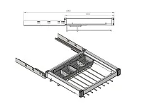S-6711-W Брючница с органайзером для аксессуаров в базу 600 мм, Starax, (560-590х475х125 мм), направляющие Blum Tandem, белая