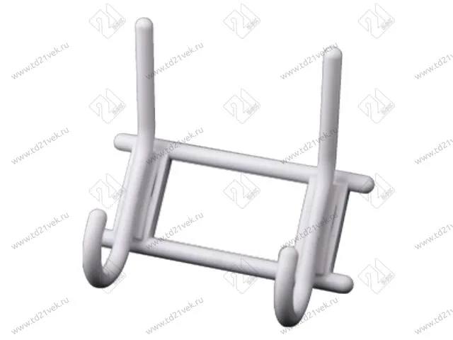 Крючок- вешалка, 2 крючка, снежно-белая, пластмасса <40> 1