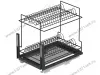 S-2112-А Сушка для посуды выдвижная в нижнюю базу 400 мм, Starax, 2-хуровневая, направляющие шариковые, с доводчиком, (358х520х490 мм), антрацит превью 2