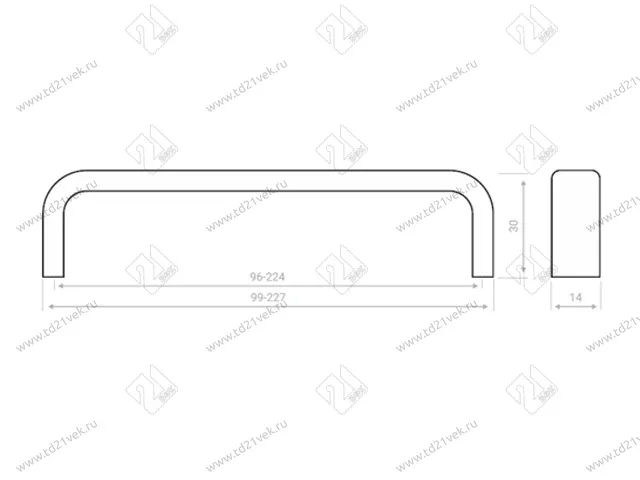 Ручка-скоба 128мм (L135мм) металлик 2