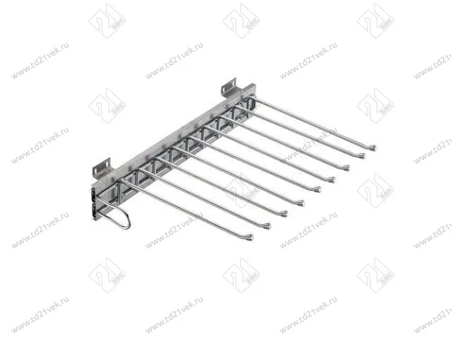 Выдвижная вешалка частичного выдвижения, RU-014а, левостороннего крепления (Ш325хГ465мм) хром 1