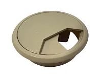 Заглушка кабель-канала, пластиковая, круглая, d=60 мм, бежевая