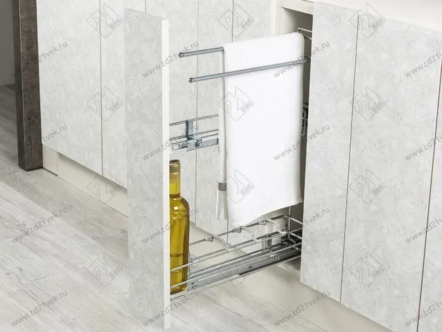 S-2501-C  Бутылочница 150, Starax Cristal, направляющие Blum Tandem, (106х475х640 мм), частичное выдвижение, левая 1