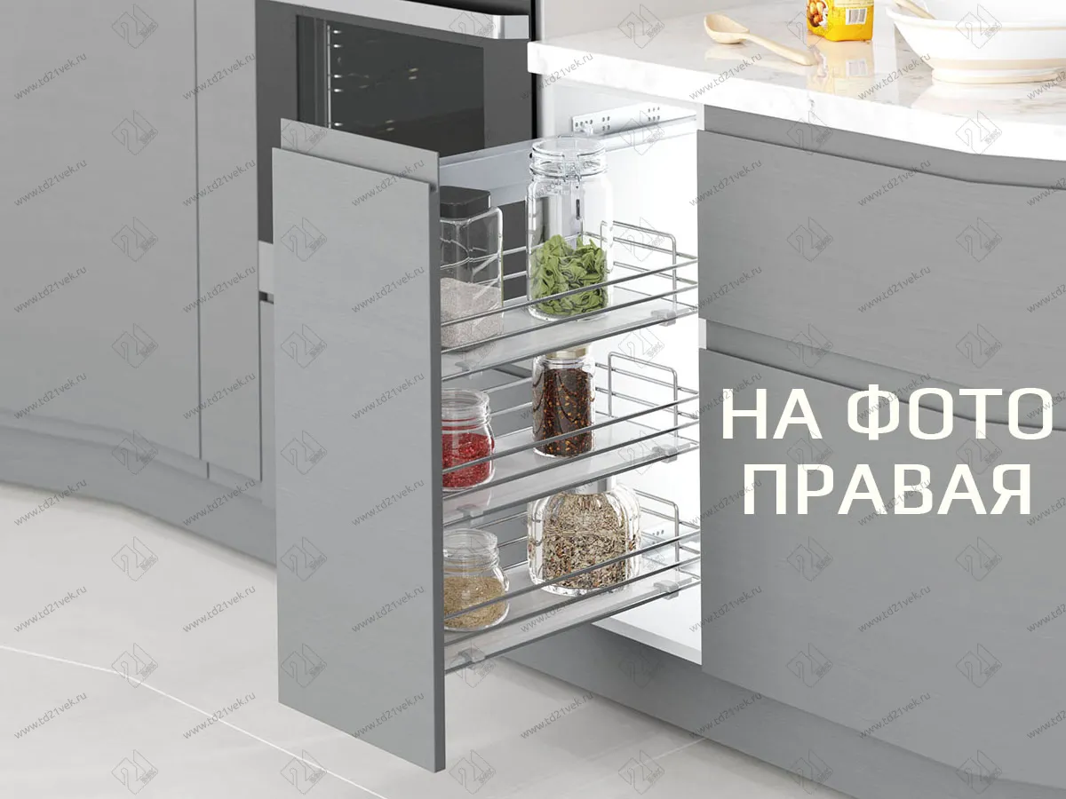 S-2798-C Бутылочница 400, Starax, 3-х ярусная, направляющие Blum Tandem, (355х470х635 мм), с доводчиком, полное выдвижение, правая 1