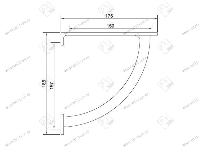 MF_110 Кронштейн полки (175х17х185) хром <24> 2