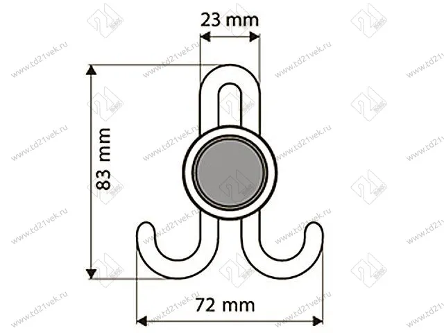 Крючок ОСКАР 15.101-02-18 (м.ник/темн.дер)<30/360> 2