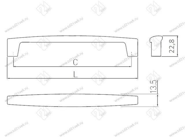 UZ-TIVOL-320-12  Ручка TIVOLI C=320мм черный хром <25> 2