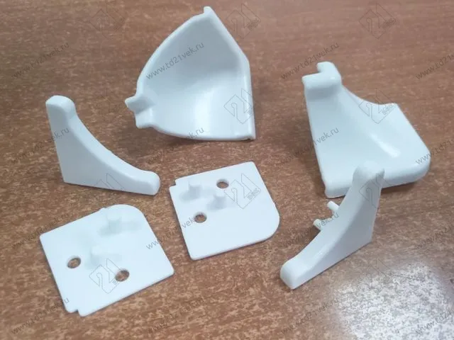 Комплект заглушек для вогнутого плинтуса №2 , белый <100> 1