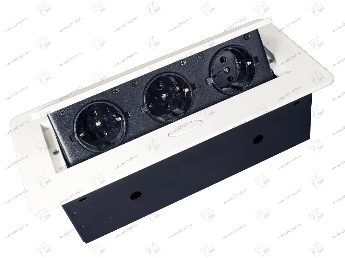 11.800.02.018 Блок розеток выдвижной POP UP 3 розетки, чёрно-белый 1