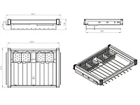 S-6712-W Брючница с органайзером для аксессуаров в базу 700 мм, Starax, (660-690х475х125 мм), направляющие Blum Tandem, белая