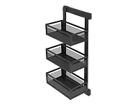 S-6734-A Корзина для белья, Starax, 3-х ярусная, (325х475х1000 мм), правая, антрацит