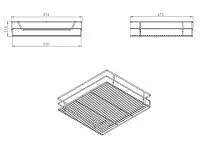 S-2336-C Выдвижная корзина на распашной фасад в базу 600 мм, Starax, направляющие Blum Tandem, (560-580х482х145 мм)