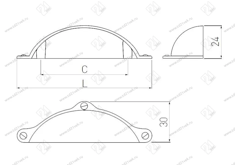 UZ-MARSA-64-10M Ручка MARSALA C=64мм белый матовый <25> 2