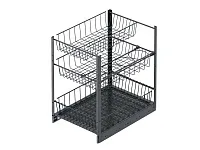 S-2123-A Выдвижная корзина в базу 450 мм, Starax, 3-х уровневая, (360х500х520 мм), с доводчиком