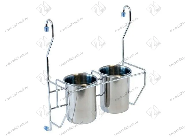 MX-425 Держатель (2 стакана d75) для столовых приборов (217x120x270) хром <20> 1