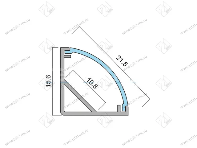 19.143.39.327 Профиль алюминиевый КСС 1616W ЧЕРНЫЙ, диффузор молочный белый, 4 клипсы, 4 заглушки с отверстием чёрные. 3
