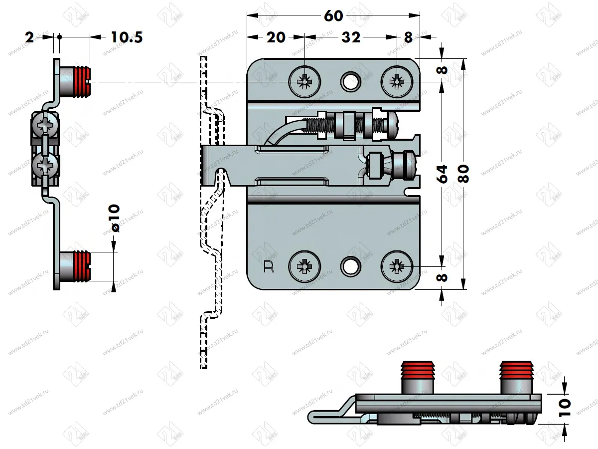 Навес каркаса регулируемый до 240 кг (для нижних тумб) (1 компл.= 2 навеса, 2 площадки, 2 заглушки белые, винты), P2807 2