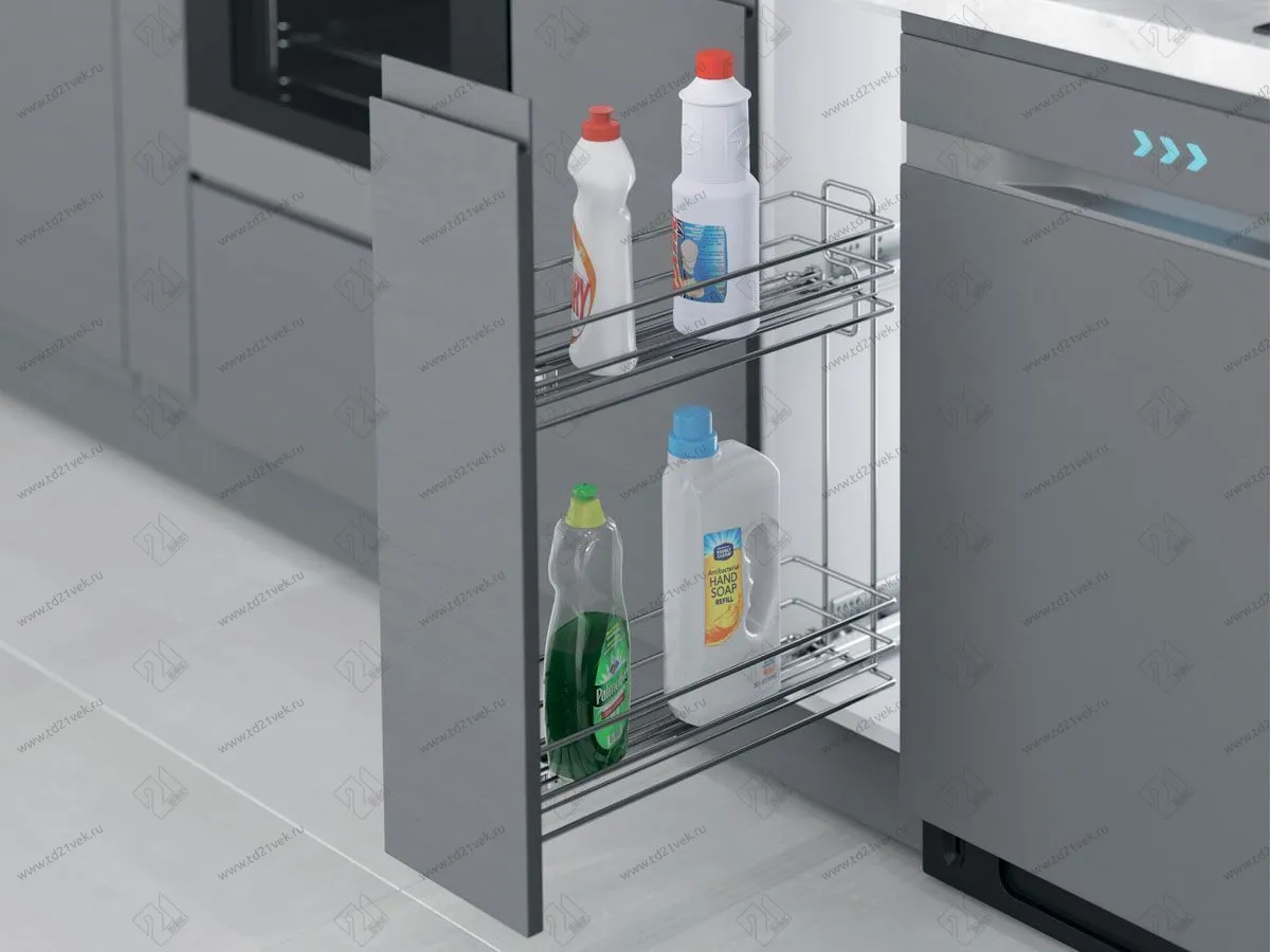 S-2441-C Бутылочница 200, Starax, 2-х ярусная, направляющие Blum Tandem, (151х475х495 мм), полное выдвижение, левая 1