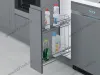 S-2441-08-C Бутылочница 200, Starax, 2-х ярусная, направляющие Blum Tandem, выдвижение 7/8, (151х475х495), левая, хром превью 1
