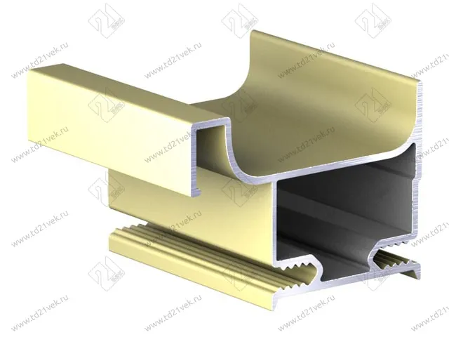 Н-образный профиль асимметричный GOLA, L=4500 мм, золото матовое анодированное 1