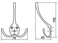 KR0140 AC Крючок античная медь <40/180>