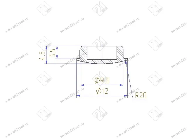 Заглушка для технологических отверстий, D10 мм, черная матовая 2