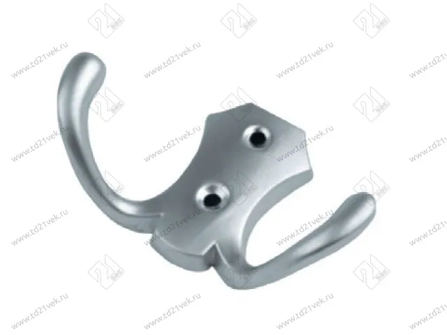 Крючок гладкий 2-хрожковый малый, (хром) <100/1000> 1