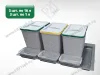 S-2562-G Система сортировки в базу 900 мм, Starax Order, 3 ведра, серый превью 2