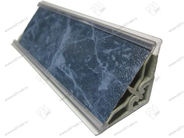 Плинтус кухонный пластиковый, плоский под вставку, Комфорт 3,05, серый  <1/40> 1