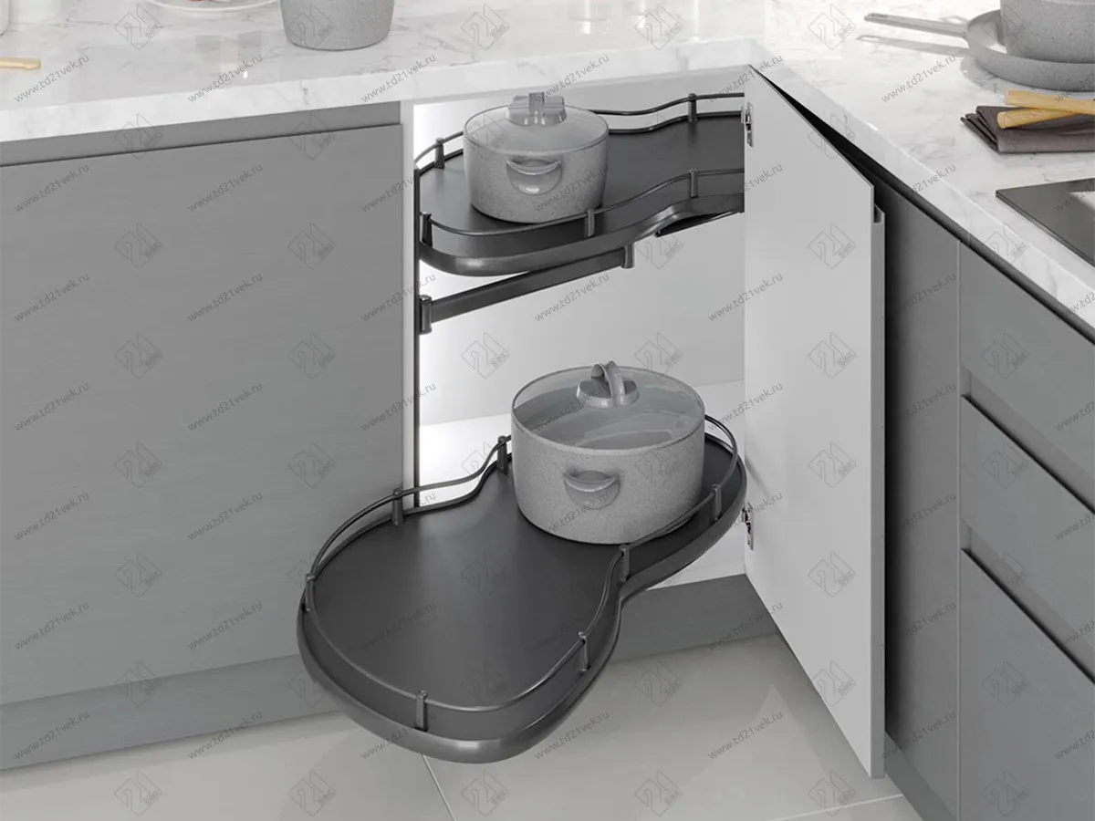 S-3103-A Волшебный угол "Лепесток" в базу 400 мм, Starax, (800х400х600 мм), левый, антрацит 1