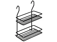 MX-066 BL  Полка двухъярусная малая, Д200 Ш135 В280, черный матовый <8 >