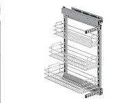 S-2207-C Бутылочница 300, Starax, 3-х ярусная, направляющие Blum Tandem, (255-205-155х470х635 мм), левая