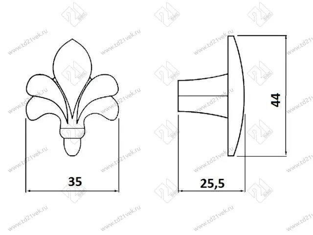 GZ-ROYAL3-1-10-03 Ручка GTV кнопка ROYAL3 белый/золото <40> 3
