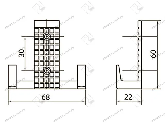 KR0160 SС Крючок мат. хром <60/360> 2
