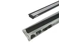 17.800.00.445 Профиль алюминиевый КСС 2507Е(W) ЧЕРНЫЙ врезной 2м, диффузор плоский  полуматовый, 4 заглушки чёрные.